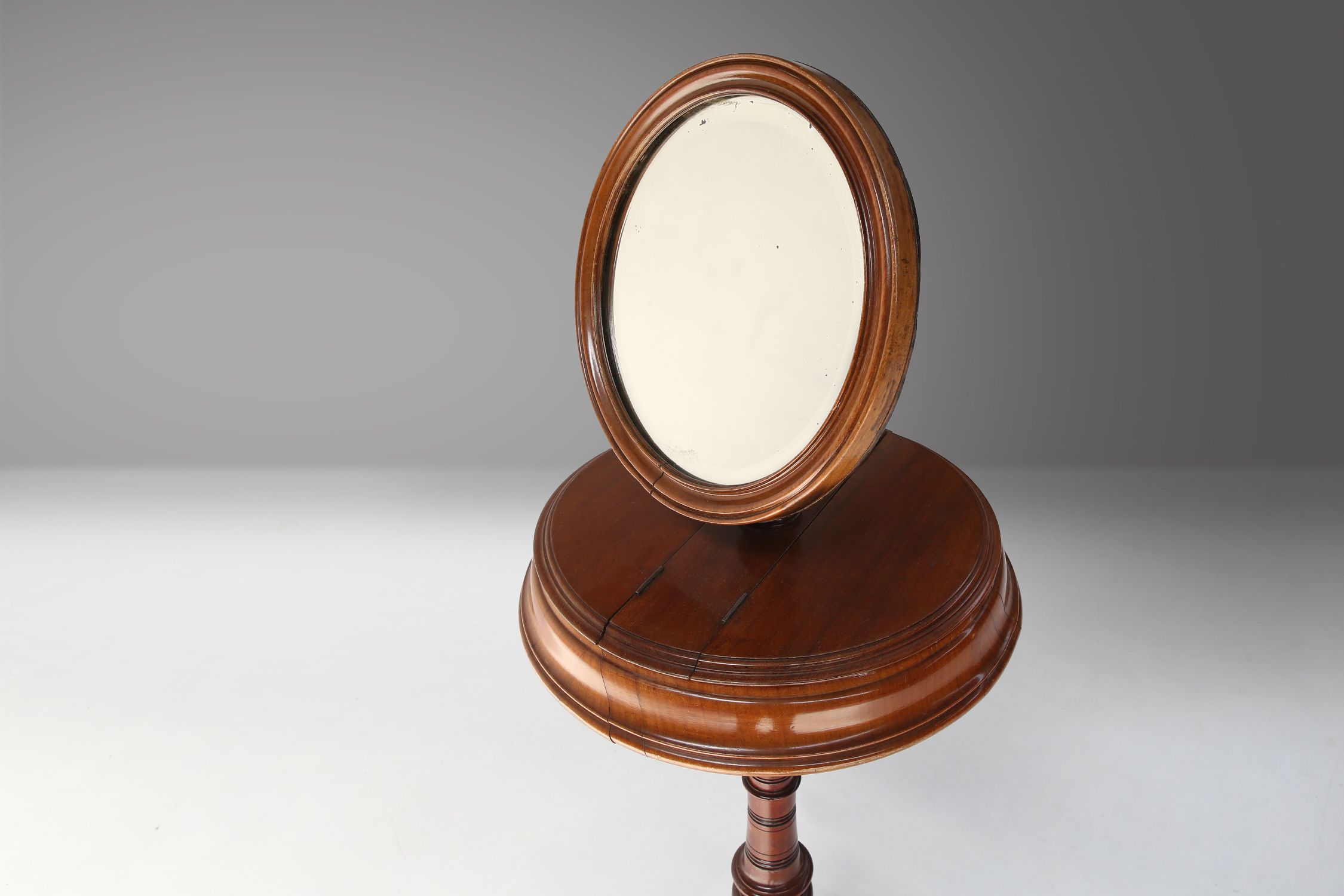 Romantic Make‑Up Mirror with Side Storage, France 1850sthumbnail
